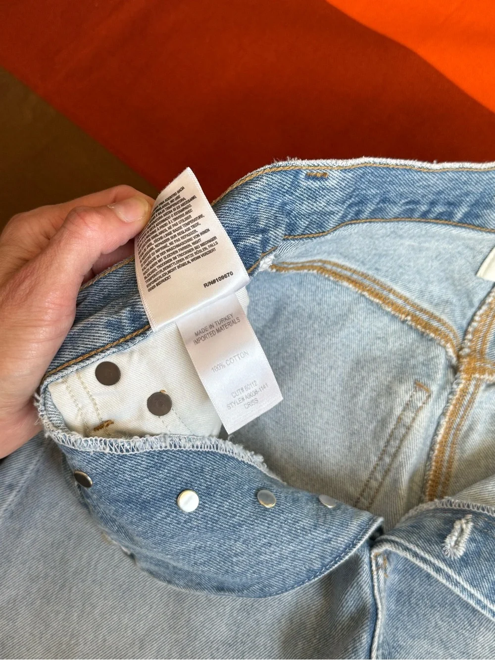 Agolde criss cross denim shorts